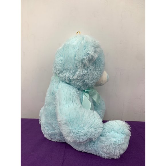 Burton and Burton 13 Inch Sitting Light Blue Soft Bear - Picture 2 of 9